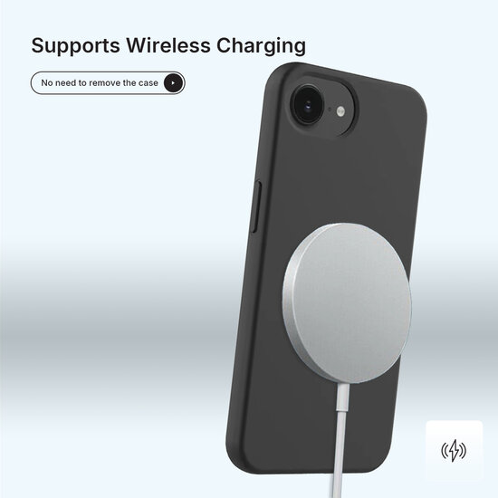 iPhone 16e Hoesje - MobyDefend Matte Siliconen Backcover - Zwart