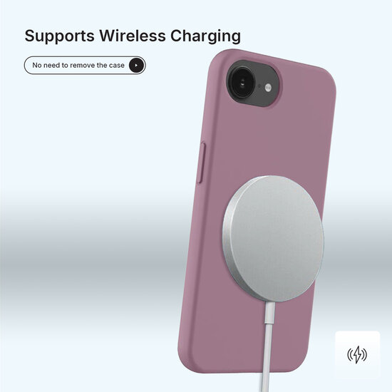 iPhone 16e Hoesje - MobyDefend Matte Siliconen Backcover - Paars