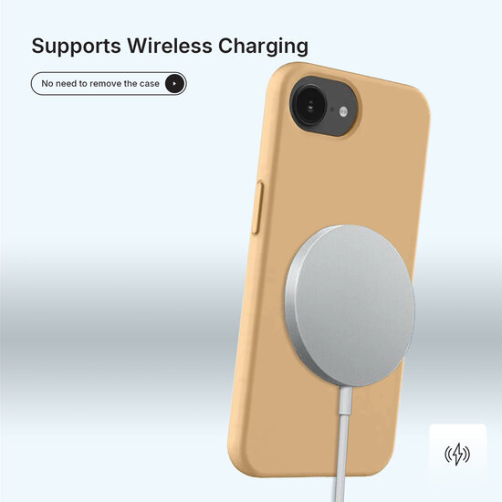 iPhone 16e Hoesje - MobyDefend Matte Siliconen Backcover - Licht Oker