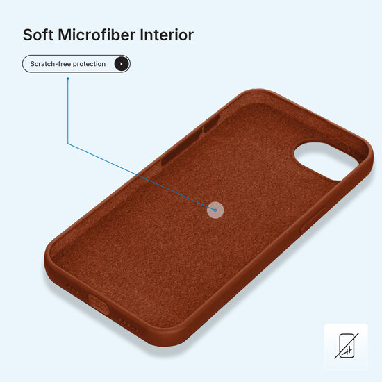 iPhone 16e Hoesje - MobyDefend Matte Siliconen Backcover - Terracotta