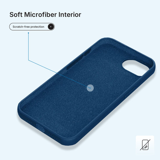iPhone 16e Hoesje - MobyDefend Matte Siliconen Backcover - Blauw