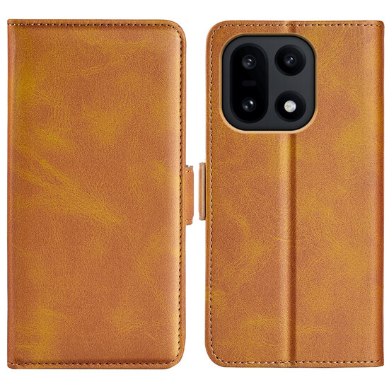 OnePlus 15 Hoesje - MobyDefend Luxe Wallet Book Case (Sluiting Zijkant) - Lichtbruin