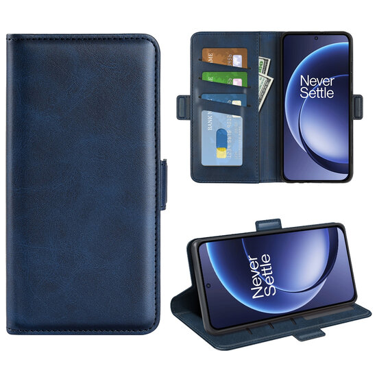 OnePlus 15 Hoesje - MobyDefend Luxe Wallet Book Case (Sluiting Zijkant) - Blauw