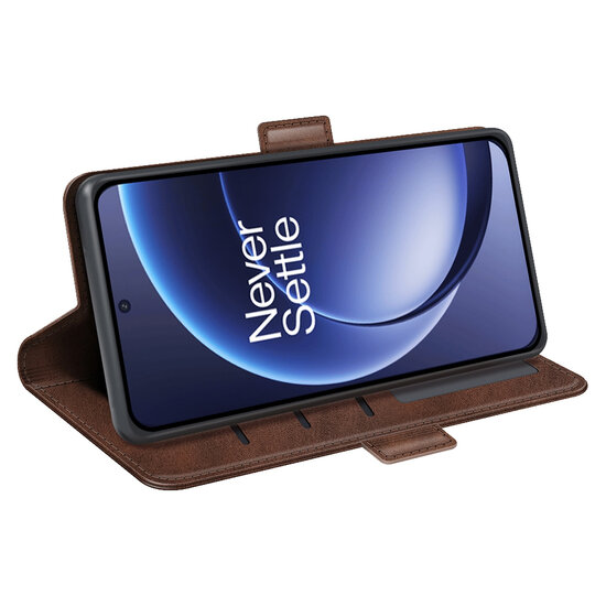 OnePlus 15 Hoesje - MobyDefend Luxe Wallet Book Case (Sluiting Zijkant) - Bruin