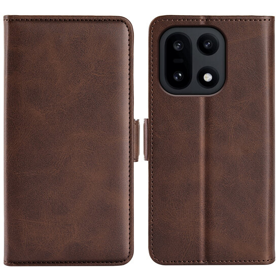 OnePlus 15 Hoesje - MobyDefend Luxe Wallet Book Case (Sluiting Zijkant) - Bruin