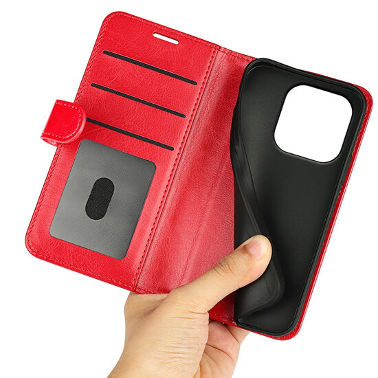 OnePlus 15 Hoesje - MobyDefend Wallet Book Case (Sluiting Achterkant) - Rood