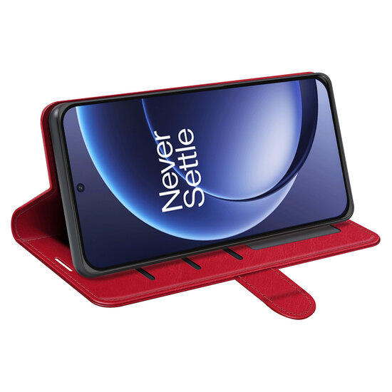 OnePlus 15 Hoesje - MobyDefend Wallet Book Case (Sluiting Achterkant) - Rood