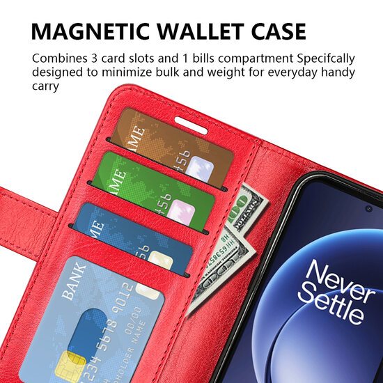 OnePlus 15 Hoesje - MobyDefend Wallet Book Case (Sluiting Achterkant) - Bruin