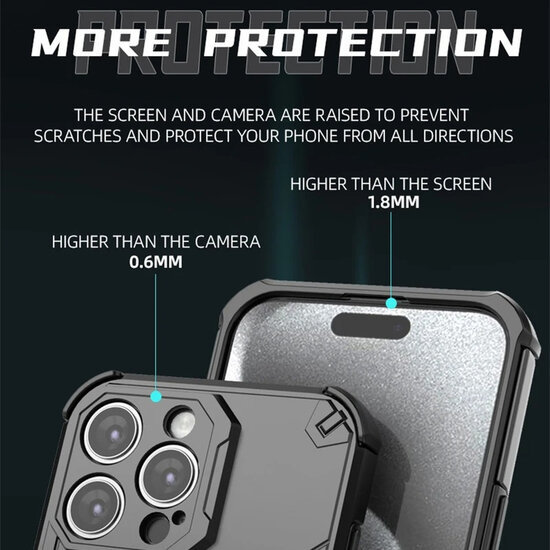 OnePlus 15 Hoesje - MobyDefend Dubbelgelaagde Pantsercase Met Standaard - Turquoise