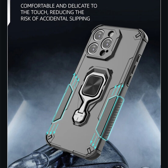 OnePlus 15 Hoesje - MobyDefend Dubbelgelaagde Pantsercase Met Standaard - Turquoise