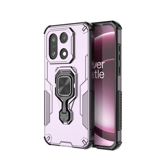 OnePlus 15 Hoesje - MobyDefend Dubbelgelaagde Pantsercase Met Standaard - Roze