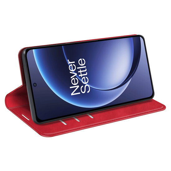 OnePlus 15 Hoesje - MobyDefend Luxe Wallet Bookcase (Magnetische Sluiting) - Rood
