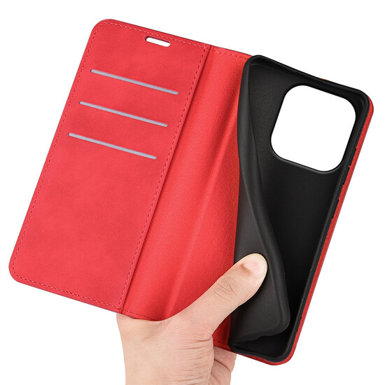 OnePlus 15 Hoesje - MobyDefend Luxe Wallet Bookcase (Magnetische Sluiting) - Rood