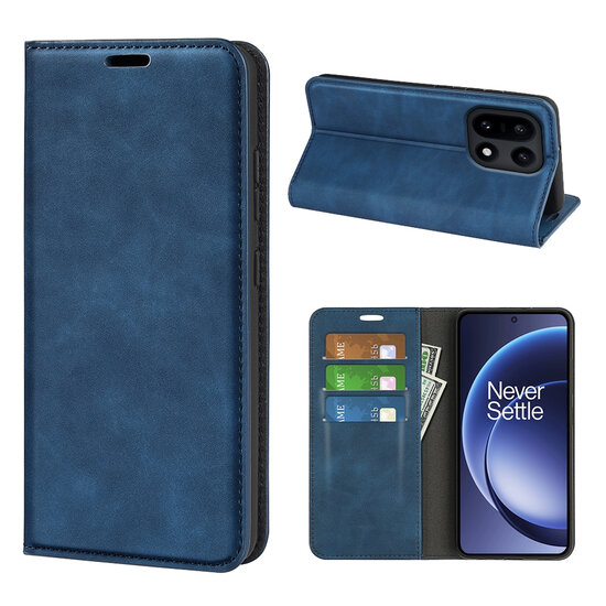 OnePlus 15 Hoesje - MobyDefend Luxe Wallet Bookcase (Magnetische Sluiting) - Blauw