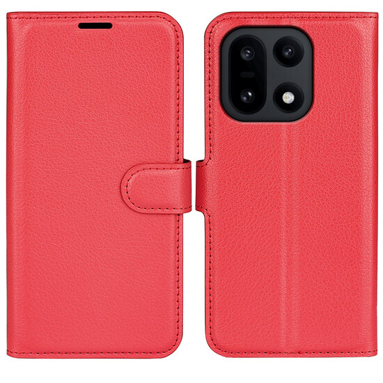 OnePlus 15 Hoesje - MobyDefend Kunstleren Wallet Book Case (Sluiting Voorkant) - Rood