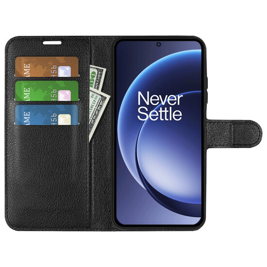 OnePlus 15 Hoesje - MobyDefend Kunstleren Wallet Book Case (Sluiting Voorkant) - Zwart