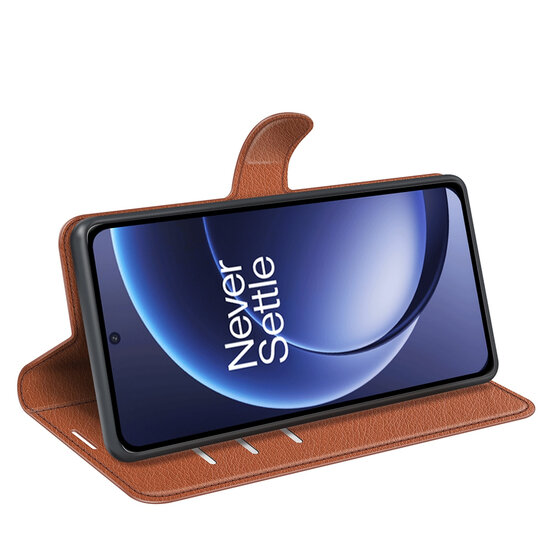 OnePlus 15 Hoesje - MobyDefend Kunstleren Wallet Book Case (Sluiting Voorkant) - Bruin