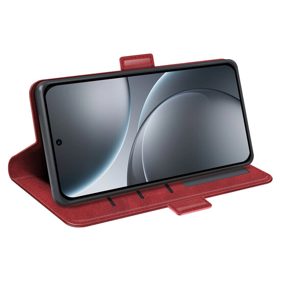 Oppo Find X9 Hoesje - MobyDefend Luxe Wallet Book Case (Sluiting Zijkant) - Rood