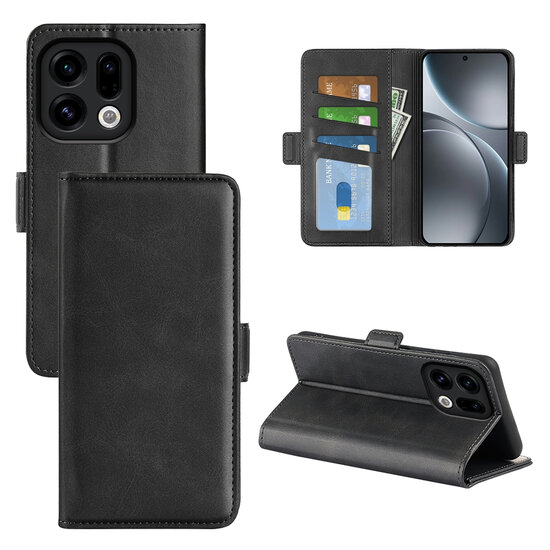 Oppo Find X9 Hoesje - MobyDefend Luxe Wallet Book Case (Sluiting Zijkant) - Zwart
