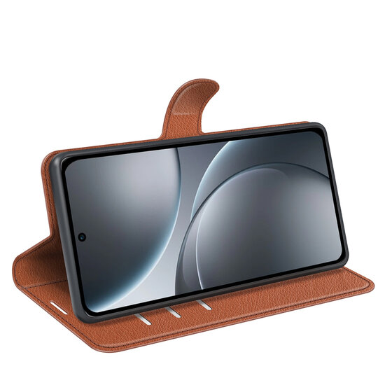 Oppo Find X9 Hoesje - MobyDefend Kunstleren Wallet Book Case (Sluiting Voorkant) - Bruin