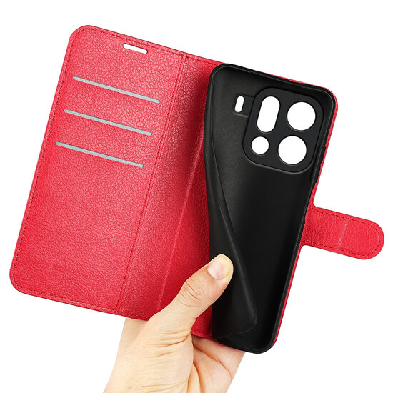 Oppo Find X9 Pro Hoesje - MobyDefend Kunstleren Wallet Book Case (Sluiting Voorkant) - Rood