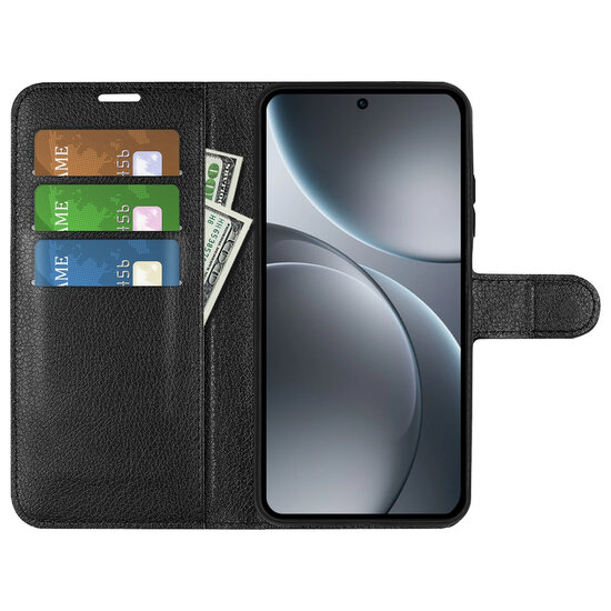 Oppo Find X9 Pro Hoesje - MobyDefend Kunstleren Wallet Book Case (Sluiting Voorkant) - Zwart