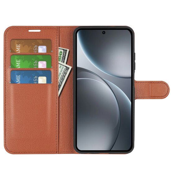 Oppo Find X9 Pro Hoesje - MobyDefend Kunstleren Wallet Book Case (Sluiting Voorkant) - Bruin