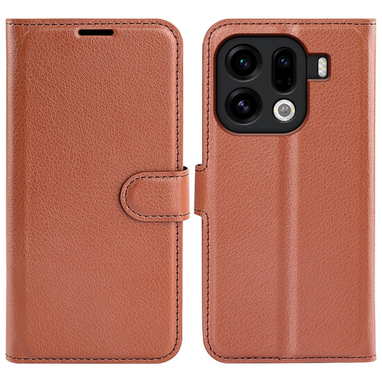 Oppo Find X9 Pro Hoesje - MobyDefend Kunstleren Wallet Book Case (Sluiting Voorkant) - Bruin