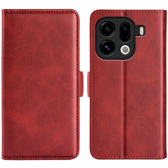 Oppo Find X9 Pro Hoesje - MobyDefend Luxe Wallet Book Case (Sluiting Zijkant) - Rood