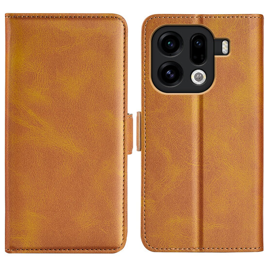 Oppo Find X9 Pro Hoesje - MobyDefend Luxe Wallet Book Case (Sluiting Zijkant) - Lichtbruin