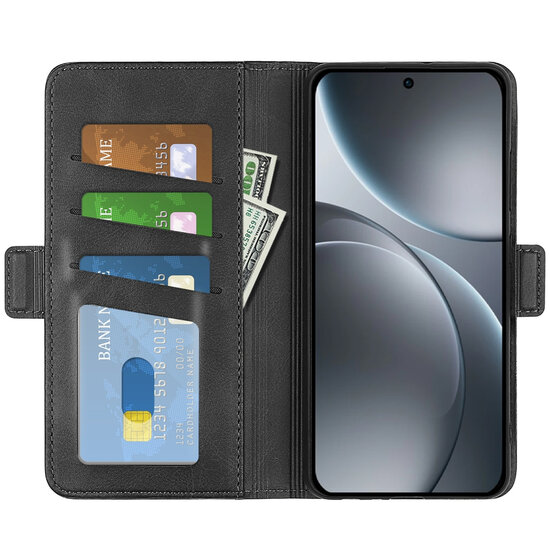 Oppo Find X9 Pro Hoesje - MobyDefend Luxe Wallet Book Case (Sluiting Zijkant) - Zwart