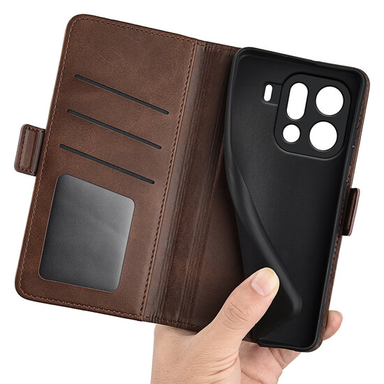 Oppo Find X9 Pro Hoesje - MobyDefend Luxe Wallet Book Case (Sluiting Zijkant) - Bruin