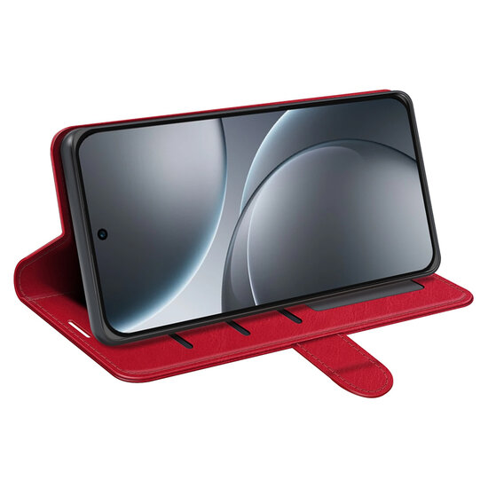 Oppo Find X9 Pro Hoesje - MobyDefend Wallet Book Case (Sluiting Achterkant) - Rood