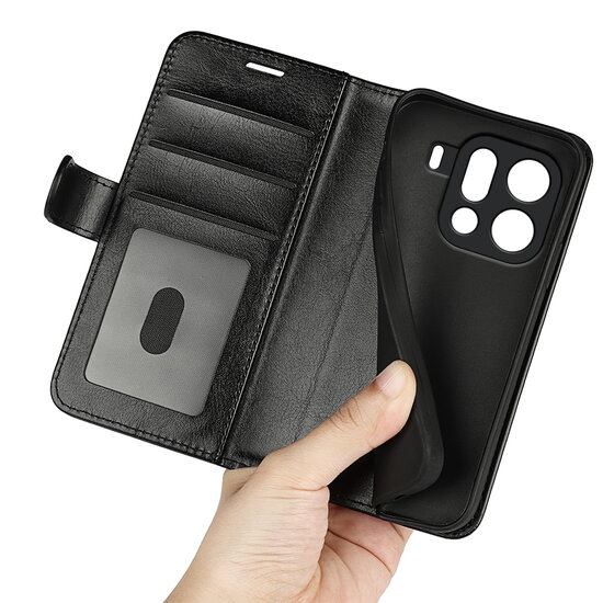 Oppo Find X9 Pro Hoesje - MobyDefend Wallet Book Case (Sluiting Achterkant) - Zwart