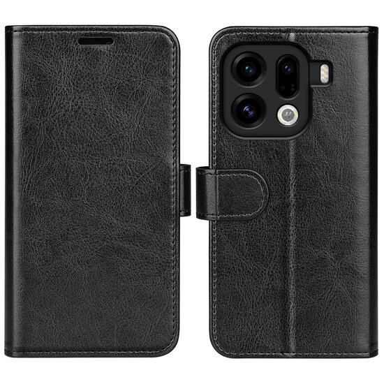 Oppo Find X9 Pro Hoesje - MobyDefend Wallet Book Case (Sluiting Achterkant) - Zwart
