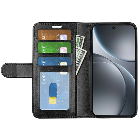 Oppo Find X9 Pro Hoesje - MobyDefend Wallet Book Case (Sluiting Achterkant) - Zwart