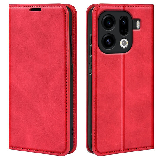 Oppo Find X9 Pro Hoesje - MobyDefend Luxe Wallet Bookcase (Magnetische Sluiting) - Rood