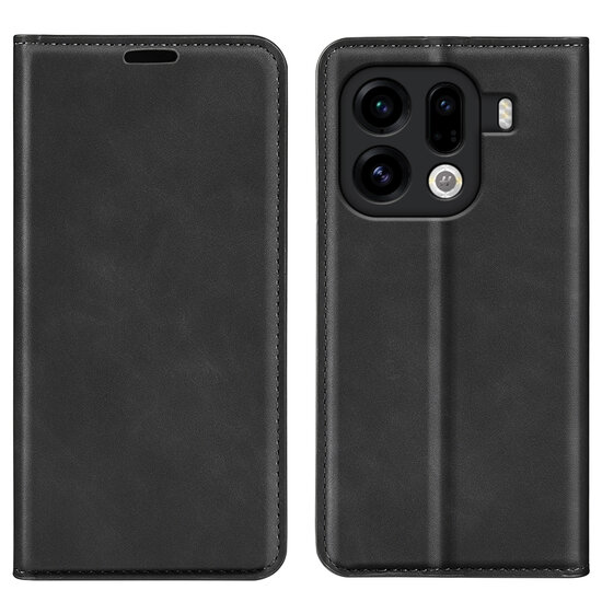 Oppo Find X9 Pro Hoesje - MobyDefend Luxe Wallet Bookcase (Magnetische Sluiting) - Zwart