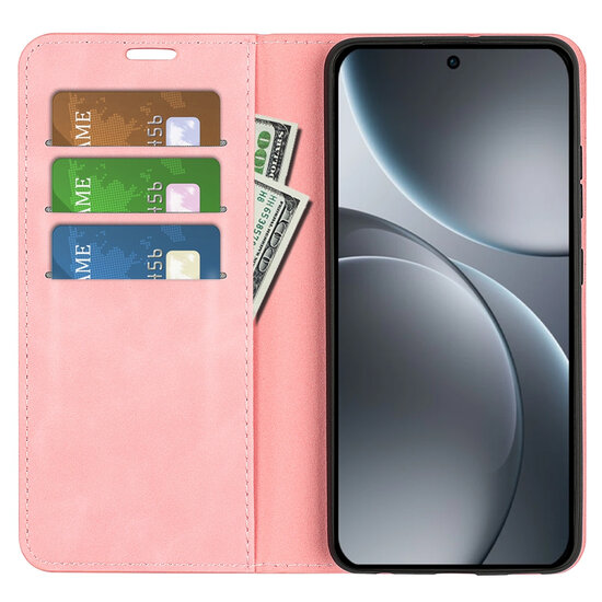 Oppo Find X9 Pro Hoesje - MobyDefend Luxe Wallet Bookcase (Magnetische Sluiting) - Roze