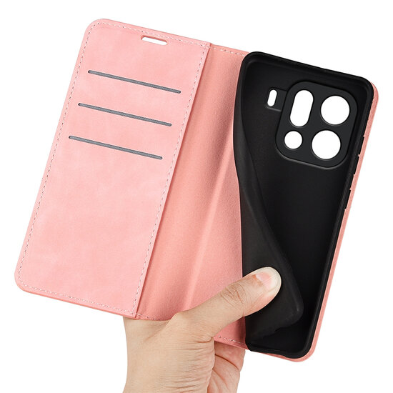Oppo Find X9 Pro Hoesje - MobyDefend Luxe Wallet Bookcase (Magnetische Sluiting) - Roze