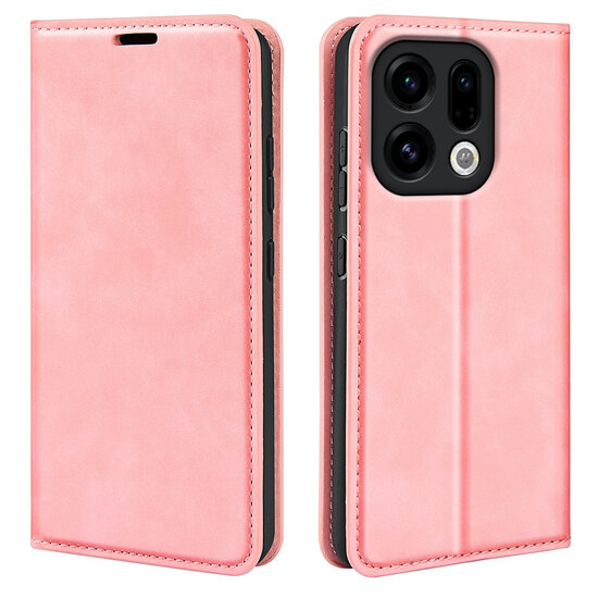 Oppo Find X9 Hoesje - MobyDefend Luxe Wallet Bookcase (Magnetische Sluiting) - Roze
