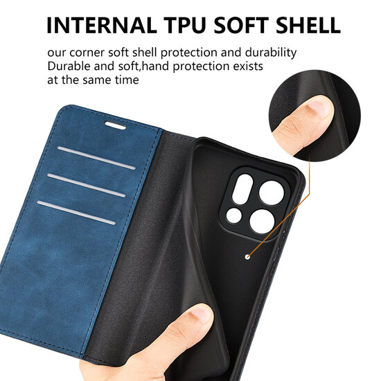 Oppo Find X9 Hoesje - MobyDefend Luxe Wallet Bookcase (Magnetische Sluiting) - Blauw