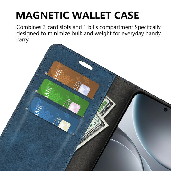 Oppo Find X9 Hoesje - MobyDefend Luxe Wallet Bookcase (Magnetische Sluiting) - Grijs