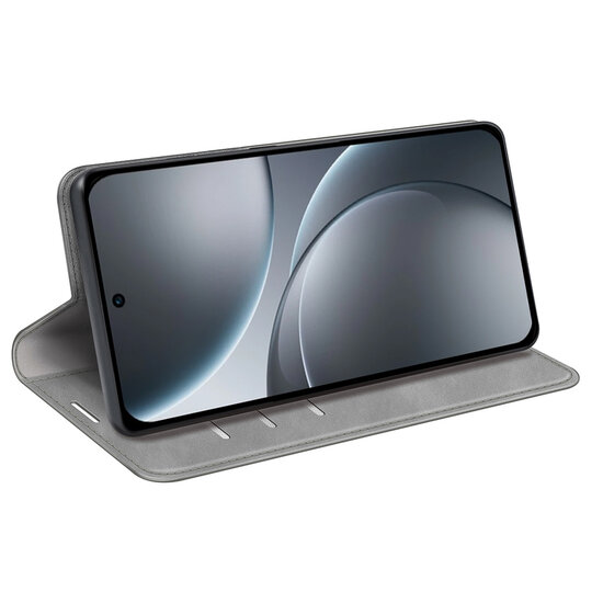Oppo Find X9 Hoesje - MobyDefend Luxe Wallet Bookcase (Magnetische Sluiting) - Grijs