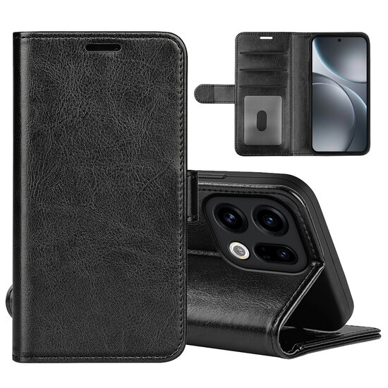 Oppo Find X9 Hoesje - MobyDefend Wallet Book Case (Sluiting Achterkant) - Zwart
