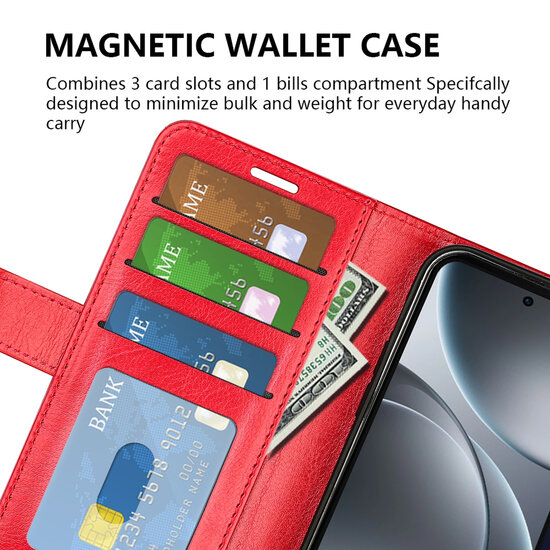 Oppo Find X9 Hoesje - MobyDefend Wallet Book Case (Sluiting Achterkant) - Bruin