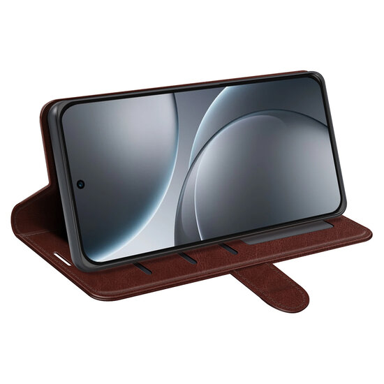 Oppo Find X9 Hoesje - MobyDefend Wallet Book Case (Sluiting Achterkant) - Bruin