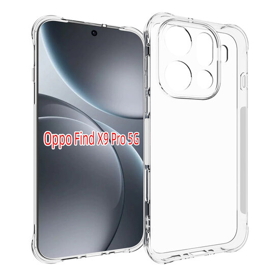 Oppo Find X9 Pro Hoesje - MobyDefend Transparante Shockproof TPU Backcover - Verstevigde Hoeken - Volledig Doorzichtig