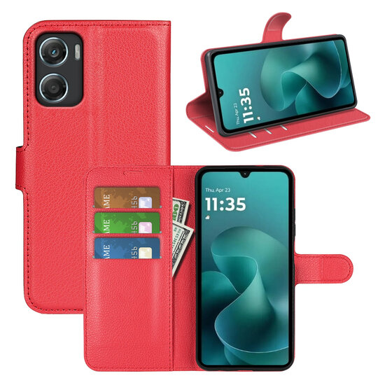 Motorola Moto G06 / Motorola Moto G06 Power Hoesje - MobyDefend Kunstleren Wallet Book Case (Sluiting Voorkant) - Rood