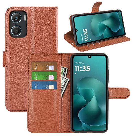 Motorola Moto G06 / Motorola Moto G06 Power Hoesje - MobyDefend Kunstleren Wallet Book Case (Sluiting Voorkant) - Bruin
